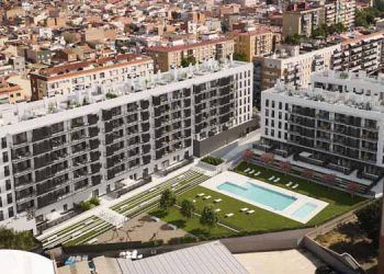 Imagen aérea de la promoción Giotto de AEDAS Homes en Barberà del Vallès, Barcelona.
