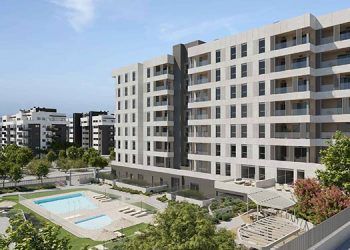 Panorámica de la promoción Zeta Valley de Aedas Homes en el Distrito Zeta de Málaga capital.