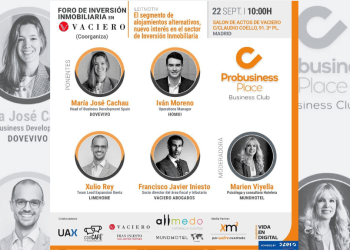 ProBusiness Place organiza el Foro de Inversión Inmobiliaria el 22 de septiembre