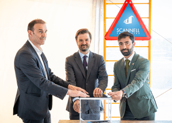 Scannell Properties coloca la primera piedra de su centro logístico en San Agustín de Guadalíx